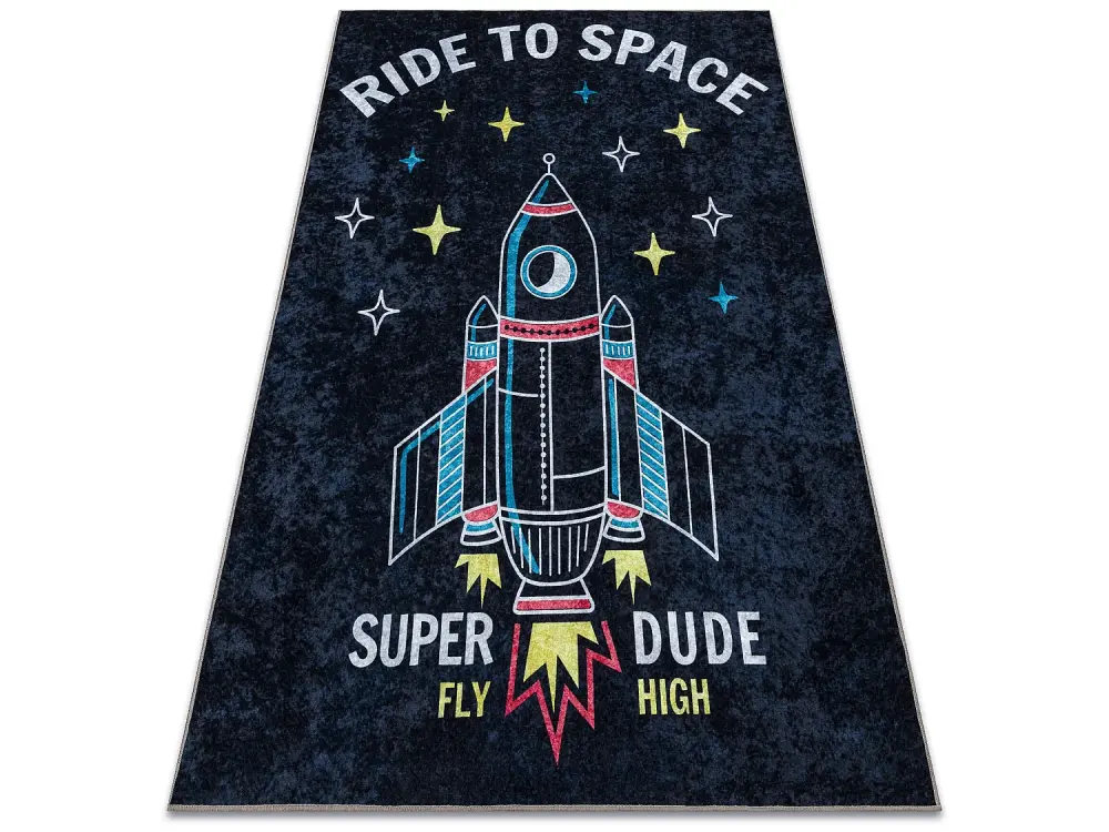 Alfombra lavable JUNIOR 52069.801 Cohete espacial para niños antidesl 80x150 cm