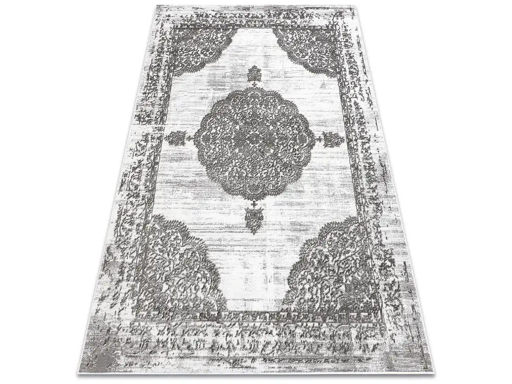 Alfombra LIRA E1468 Rosetón, estructural, moderna, glamour - gris 160x220 cm