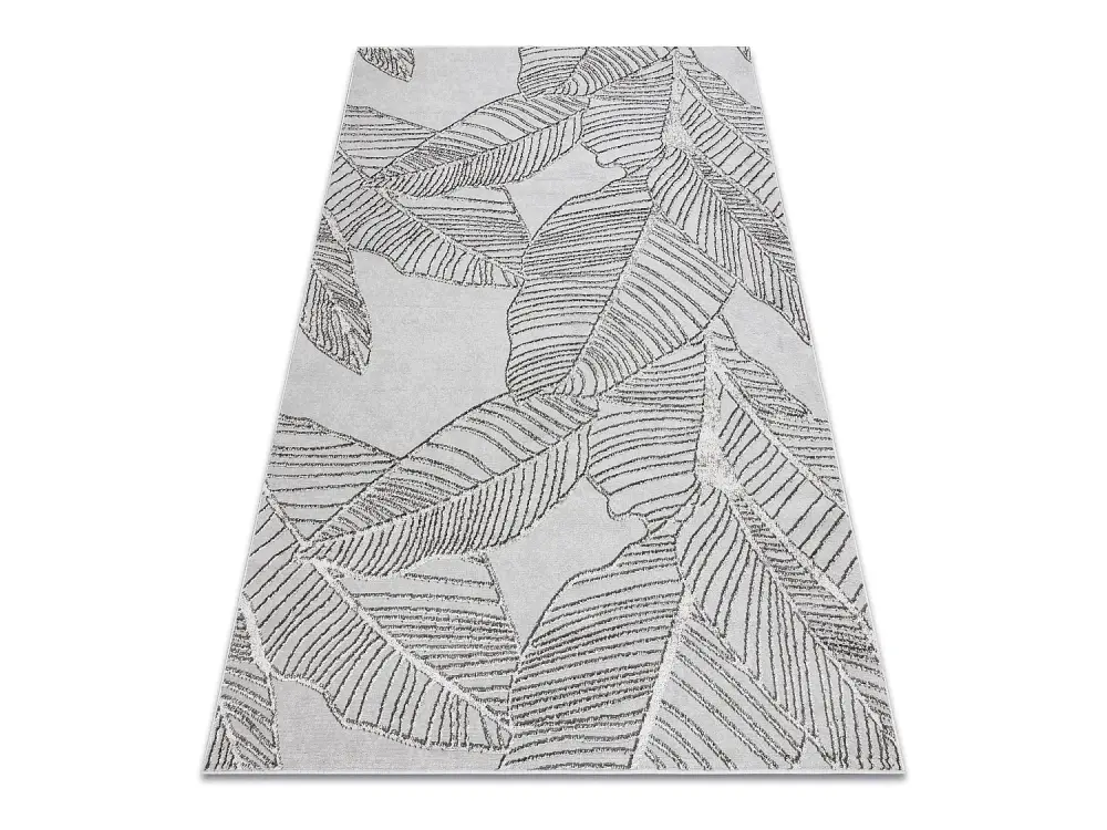 Alfombra LIRA E1482 Hojas, estructural, moderna, glamour - gris 240x330 cm