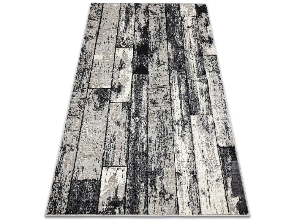 Alfombra LISBOA 27211356 tablero, parquet rectángulos gris 80x150 cm