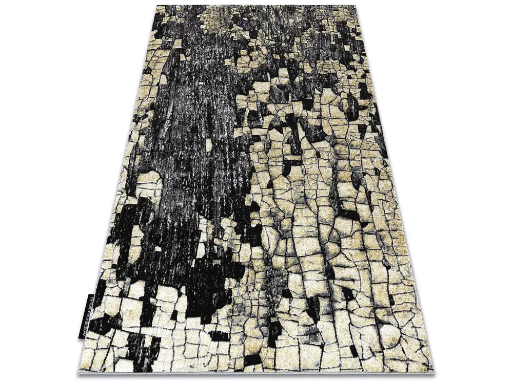 Alfombra DE LUXE moderna 2079 Pavimentación ladrillo - Structural oro 140x190 cm