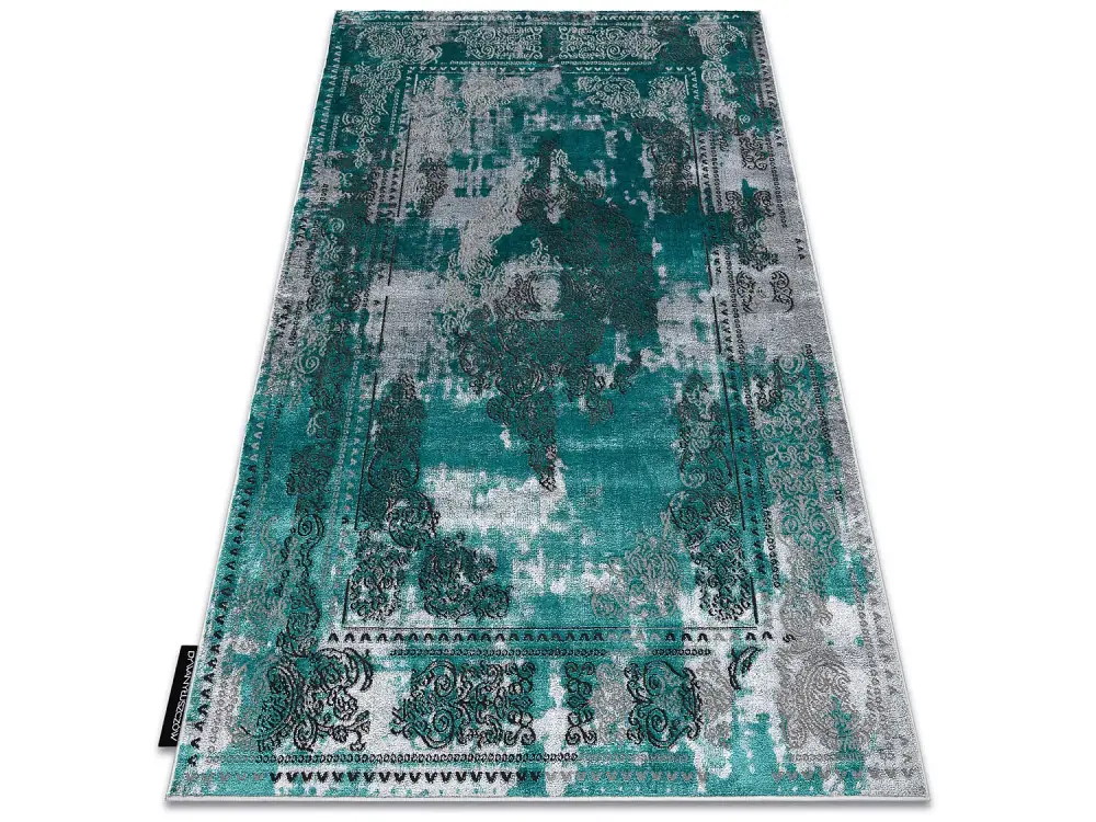 Alfombra DE LUXE moderna 6827 Abstracción, vintage - Structural verde 240x330 cm