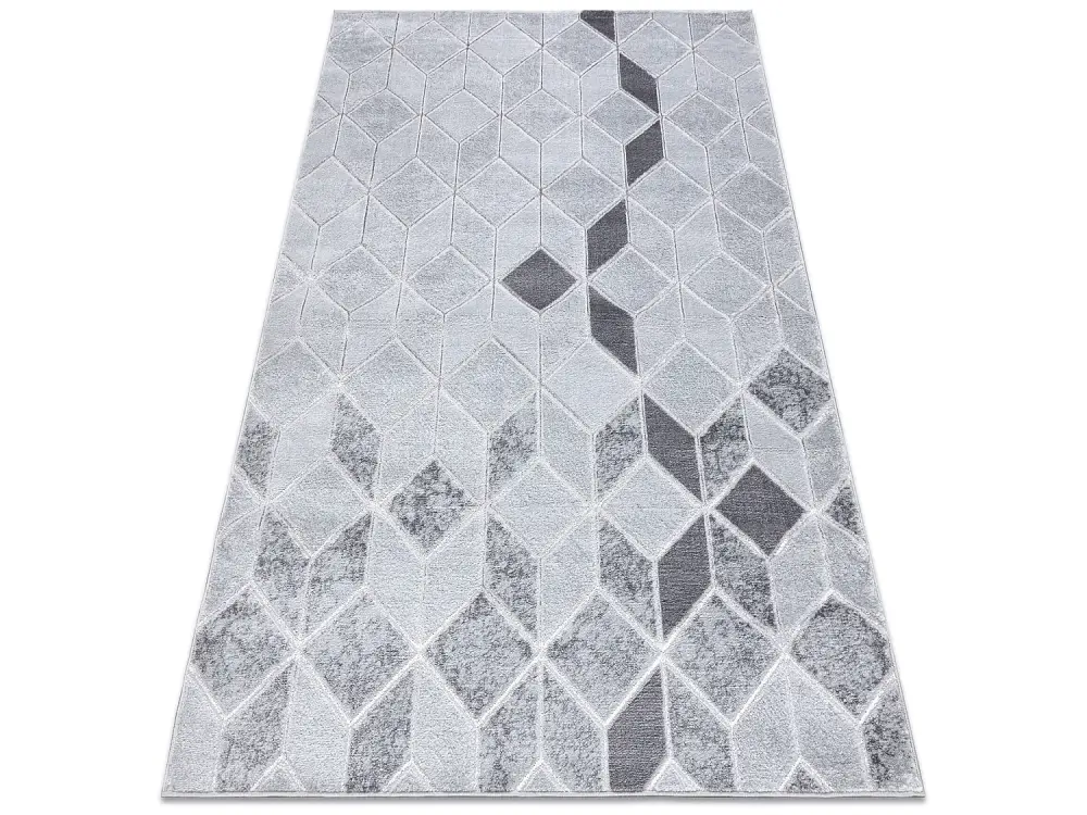 Alfombra MEFE moderna B400 Cubo, geométrico 3D - Structural dos nivel 280x370 cm