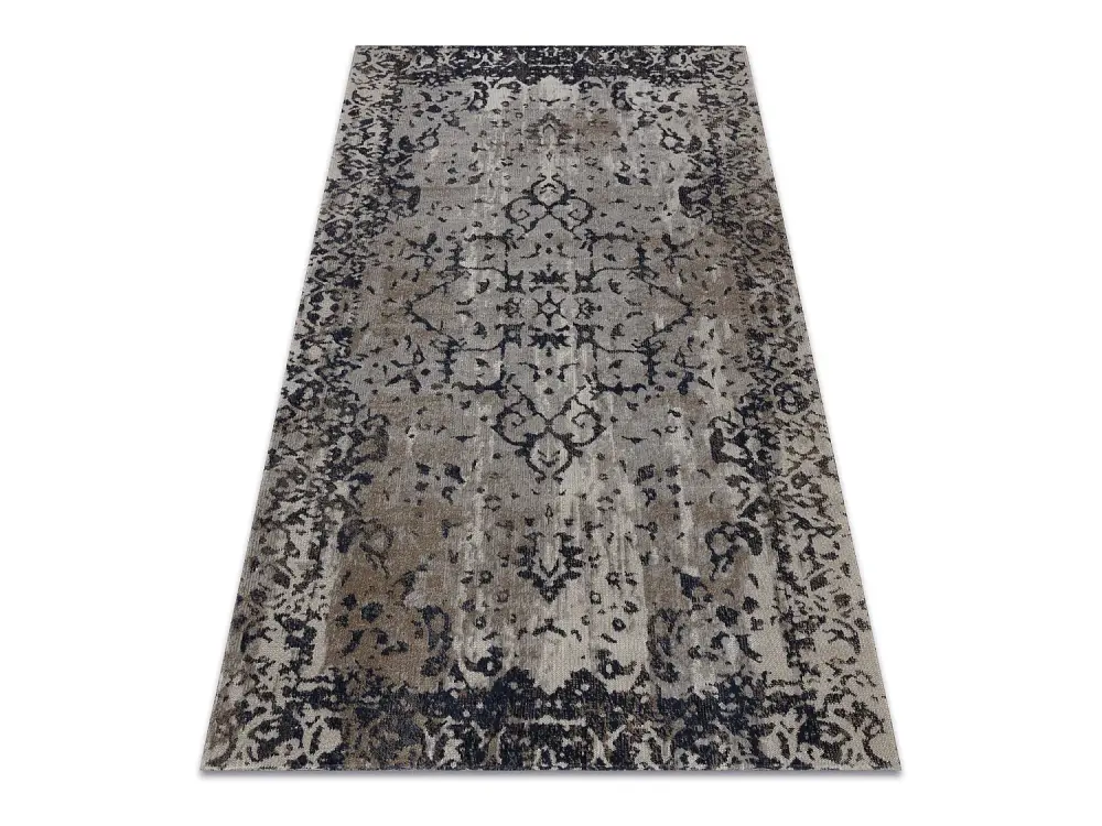 Alfombra moderna MUNDO E0681 ornamento, marco vintage exterior beige / 160x220 cm
