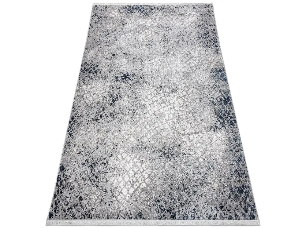 Alfombra moderna REBEC franjas 51117 - dos niveles de vellón crema / 280x370 cm