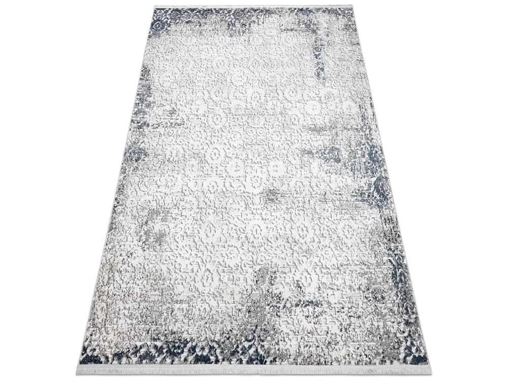 Alfombra moderna REBEC franjas 51172A - dos niveles de vellón crema / 240x330 cm