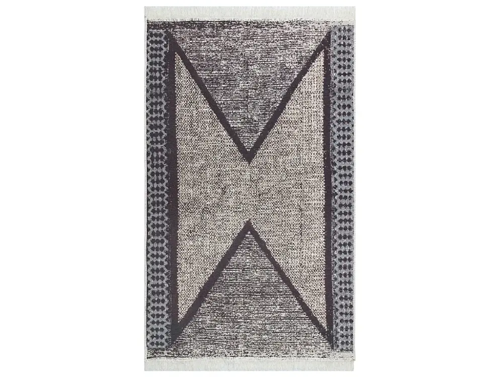 Alfombra negra y gris 160x230 cm Algodón