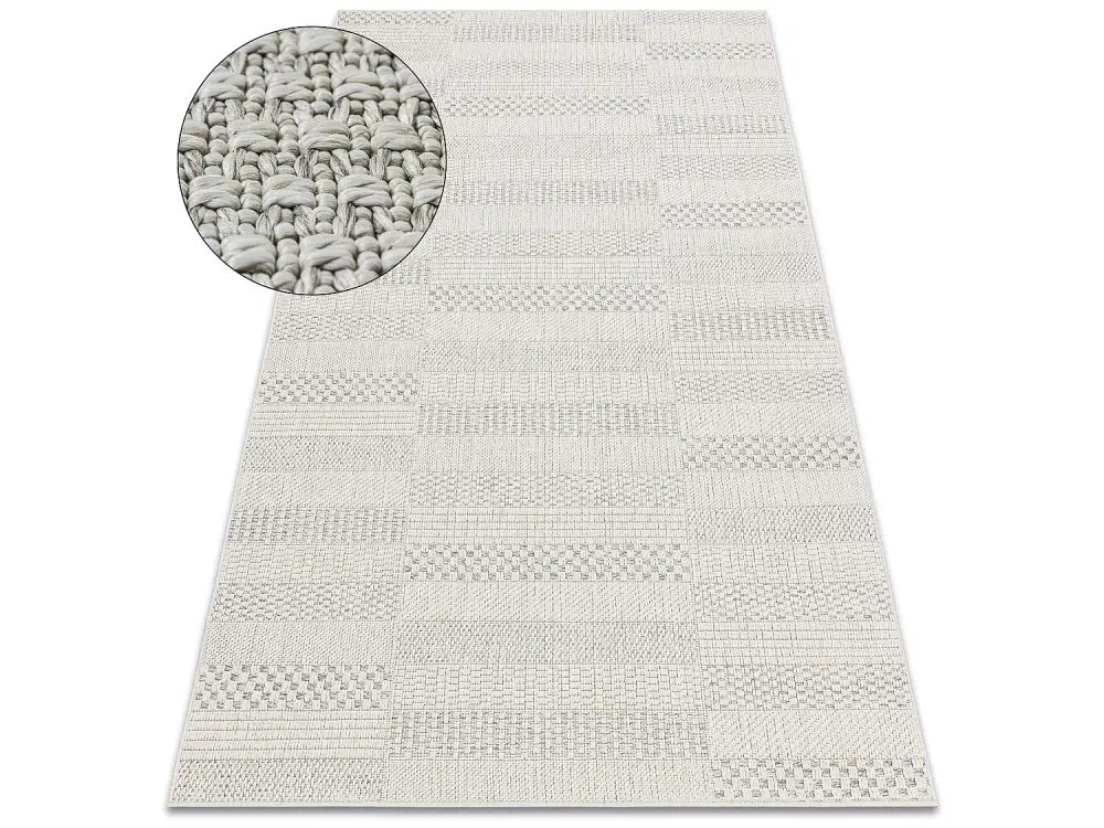 Alfombra ORIGI 3736 crema - tableros hilo de SISAL tejido plano 136x190 cm