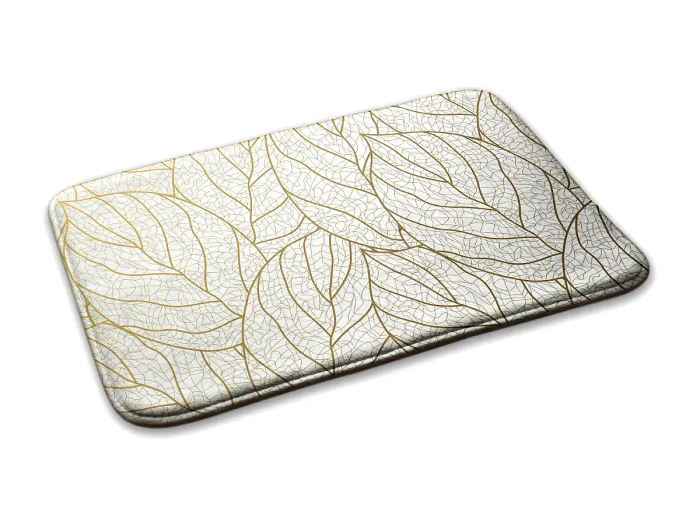 Alfombra para dormitorio, 75x45 cm Hojas contorneadas Alfombra moderna para dormitorio o salón.