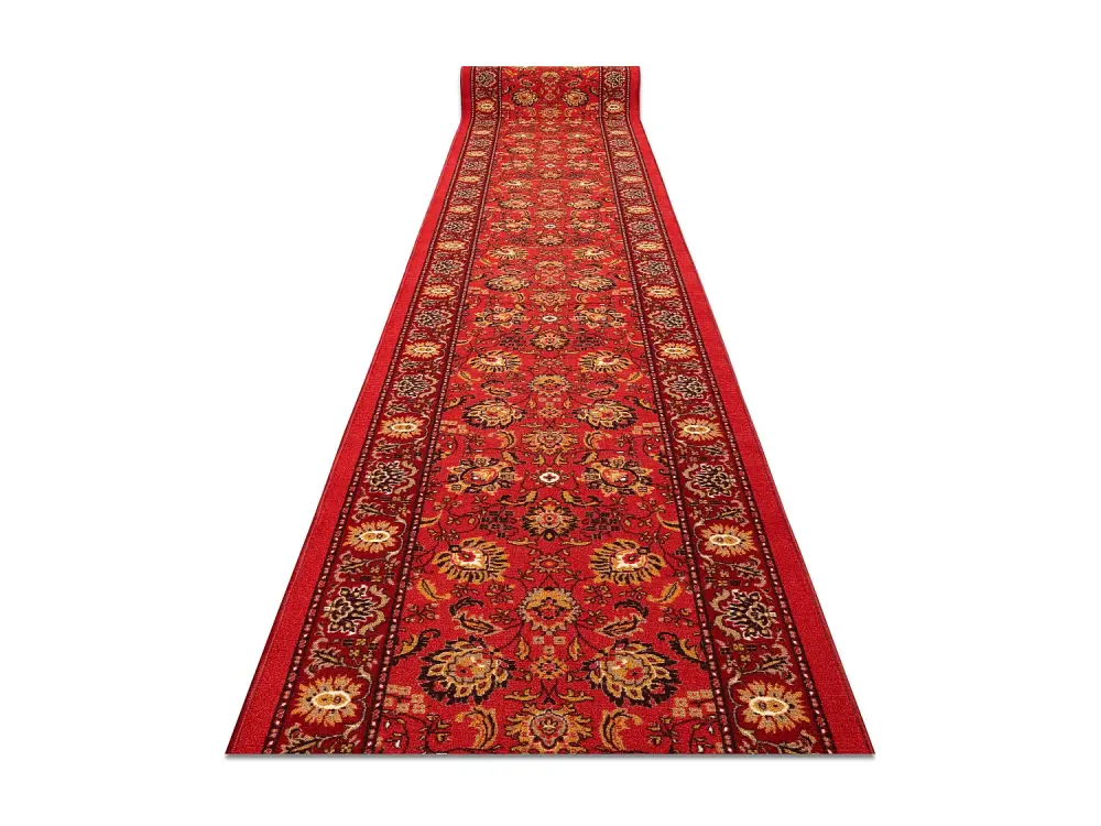Alfombra de pasillo antideslizante de goma TRADYCJA tradición rojo 10 100x550 cm