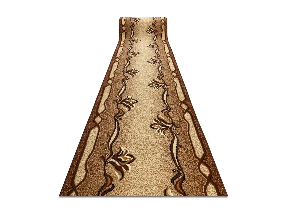 Alfombra de pasillo BCF KRZYŚ marrón 100 cm 100x1400 cm