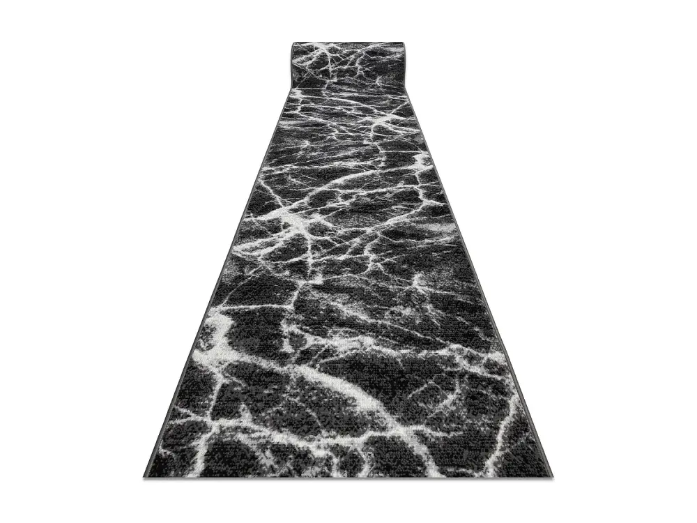 Alfombra de pasillo BCF MORAD Mármol antracita / negro 70 cm 70x130 cm
