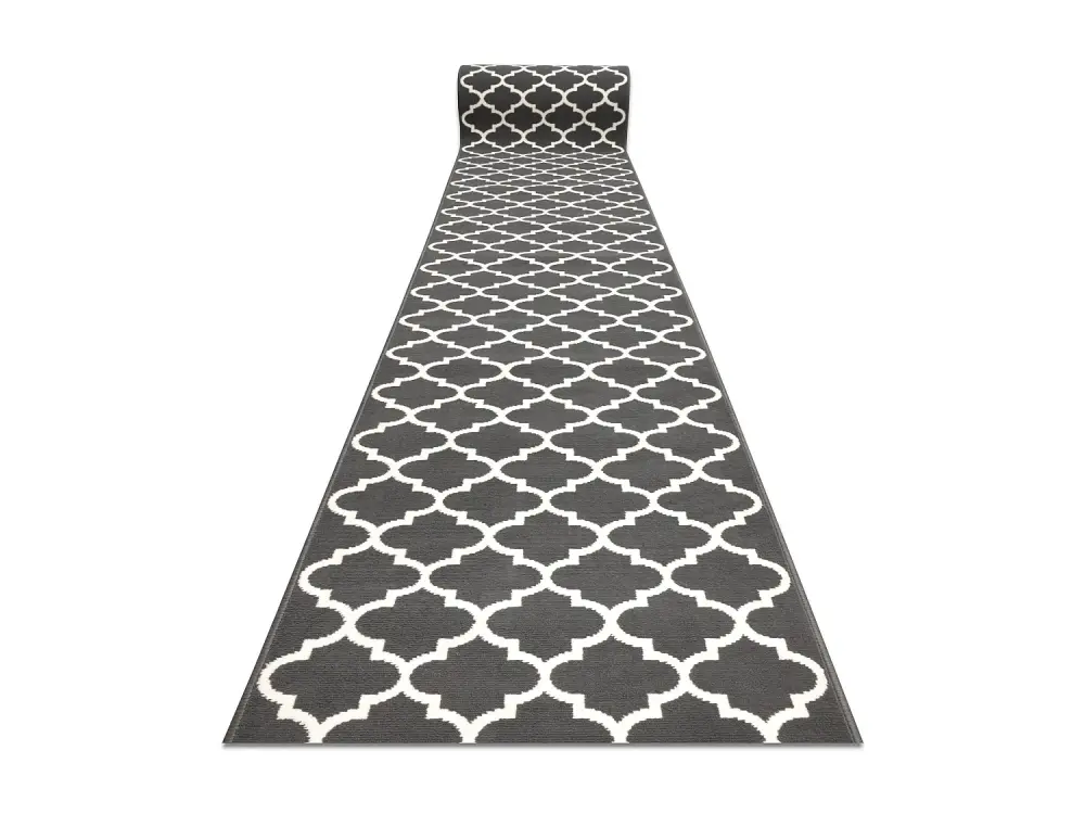 Alfombra de pasillo BCF MORAD Trelis Espaldera marroquí gris / crema 90x180 cm