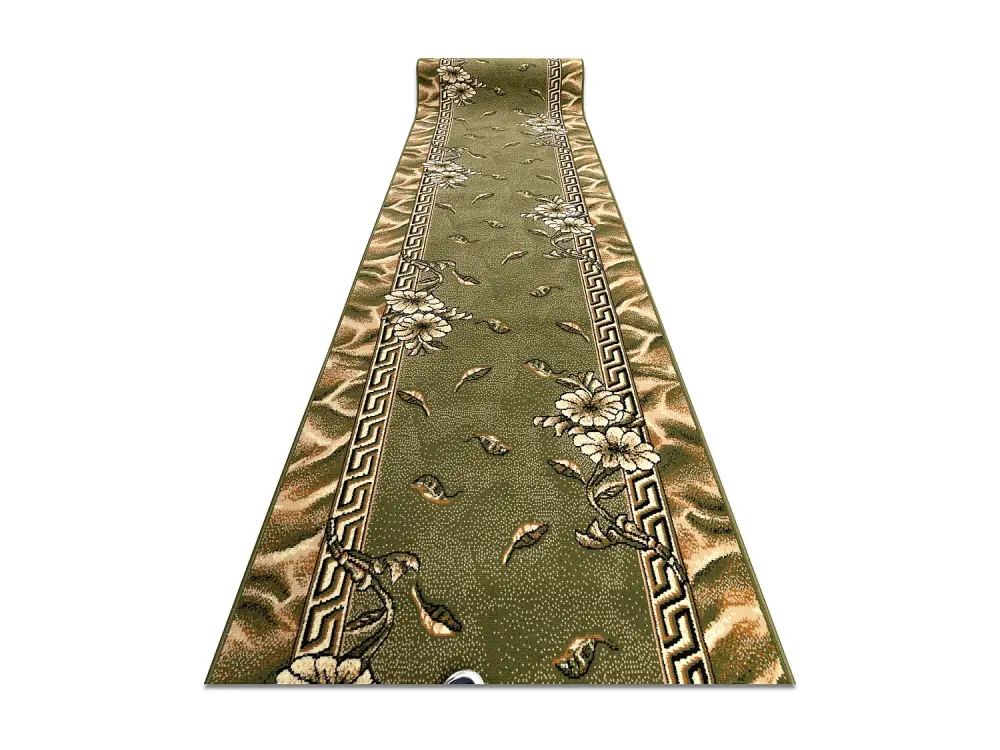 Alfombra de pasillo BCF TRIO verde 120 cm 120x460 cm