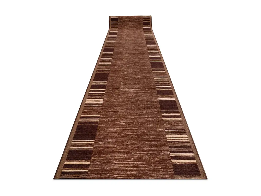 Alfombra de pasillo con refuerzo de goma ADAGIO marrón 90x230 cm