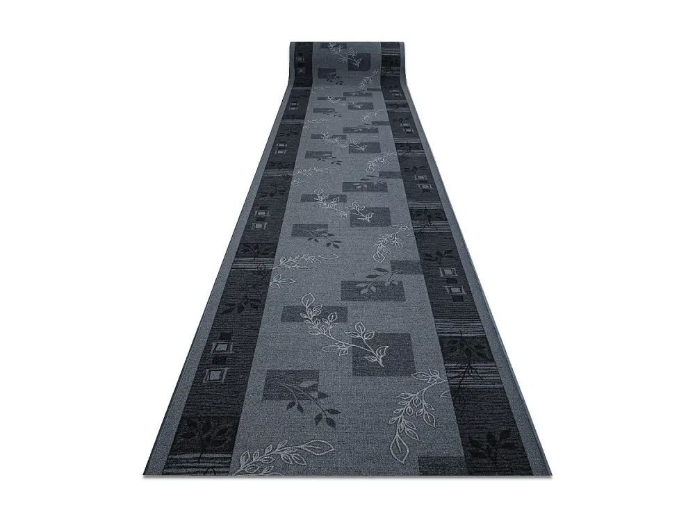 Alfombra de pasillo con refuerzo de goma AGADIR color ceniza 67cm 67x230 cm