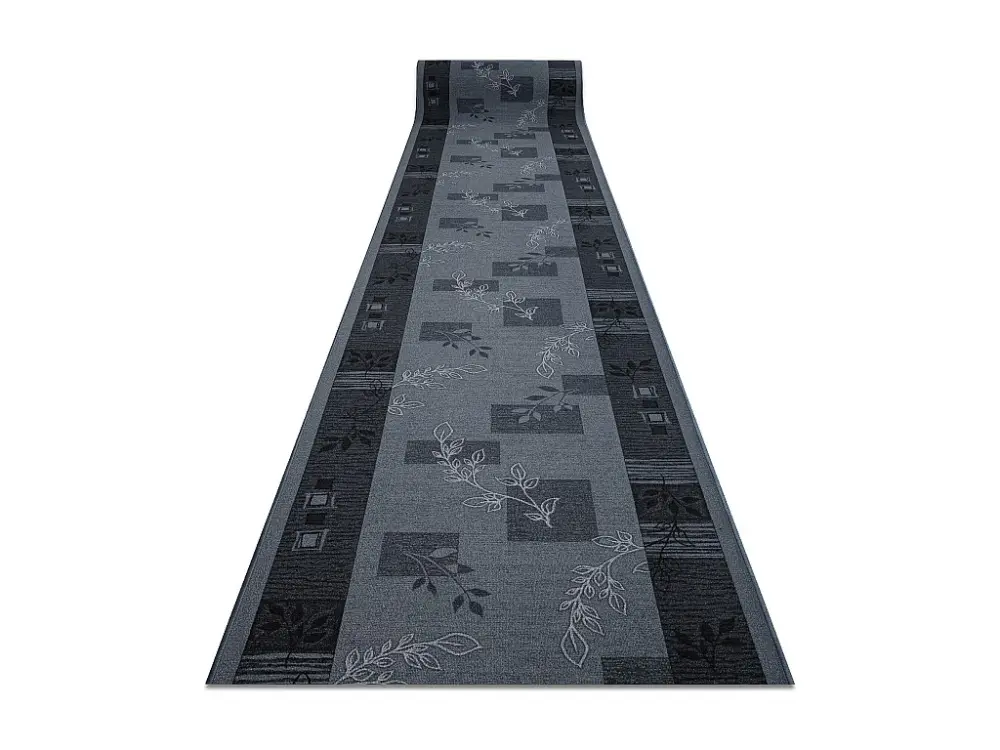 Alfombra de pasillo con refuerzo de goma AGADIR color ceniza 100cm 100x250 cm