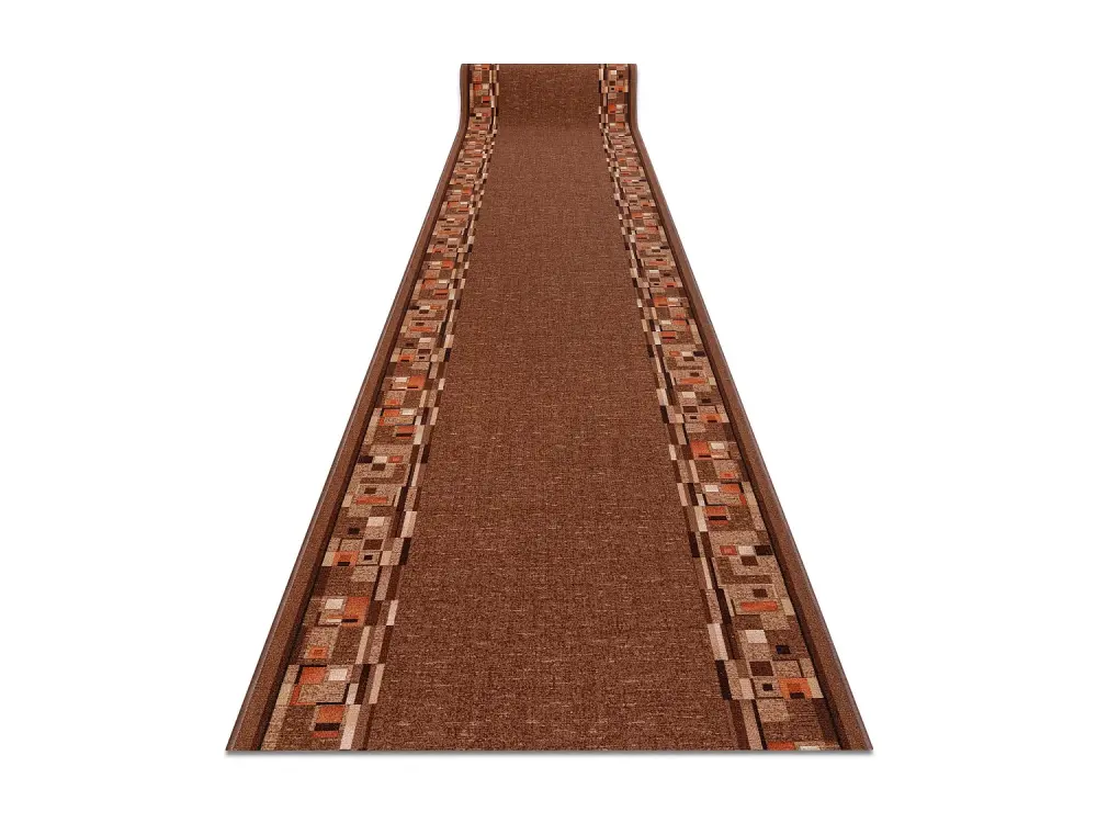 Alfombra de pasillo con refuerzo de goma BOMBAY marrón 100cm 100x220 cm