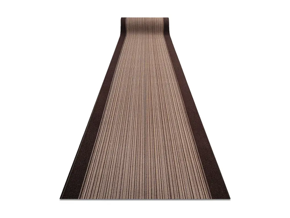 Alfombra de pasillo con refuerzo de goma CARNABY marrón 100cm 100x1200 cm