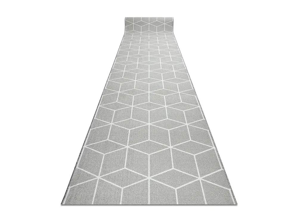 Alfombra de pasillo con refuerzo de goma CUBE cubo, gris 120 cm 120x400 cm