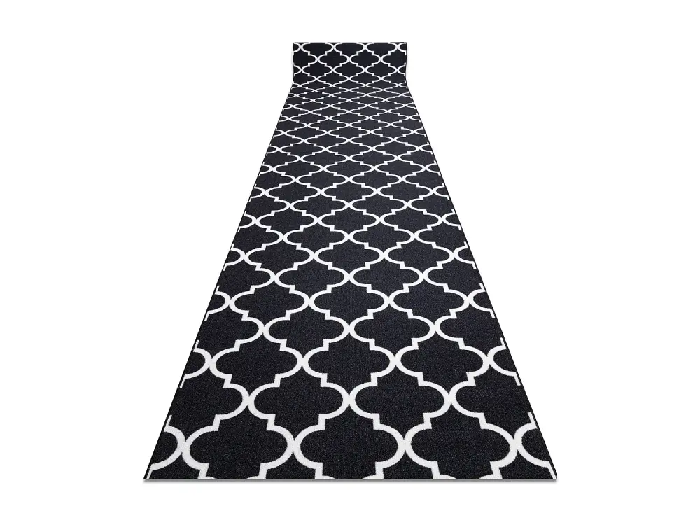 Alfombra de pasillo con refuerzo de goma Enrejado Trébol 90 cm marro 90x200 cm
