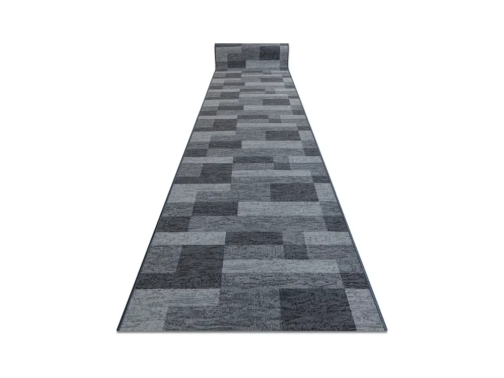 Alfombra de pasillo con refuerzo de goma ICONA gris 100cm 100x900 cm