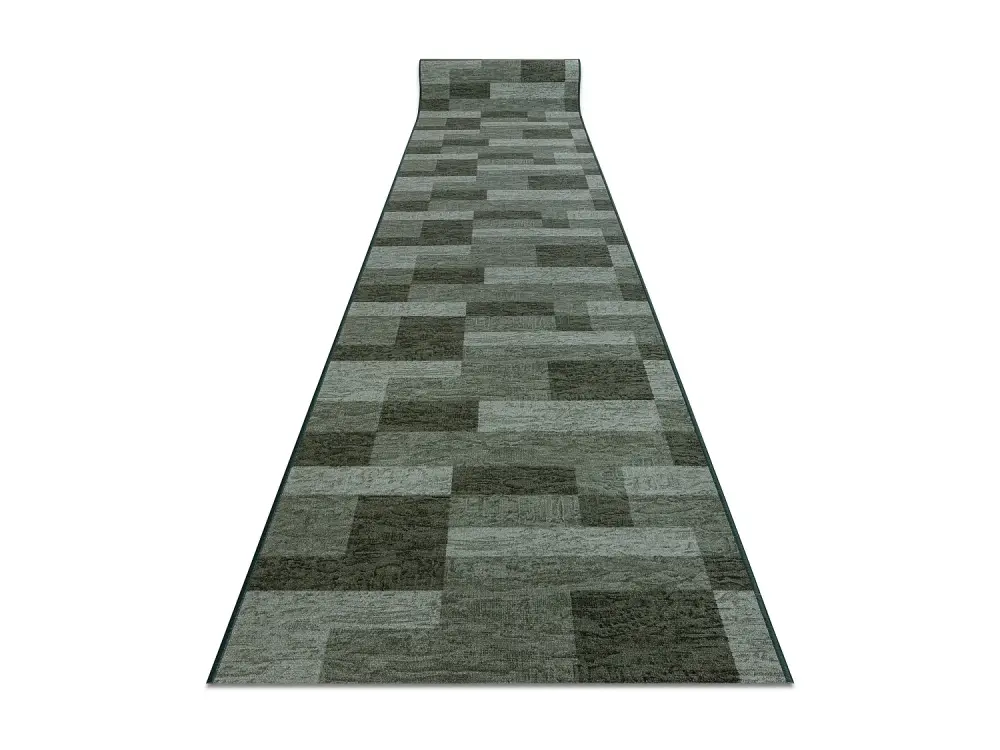 Alfombra de pasillo con refuerzo de goma ICONA verde 120cm 120x650 cm