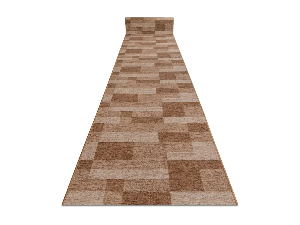 Alfombra de pasillo con refuerzo de goma ICONA beige 80cm 80x470 cm