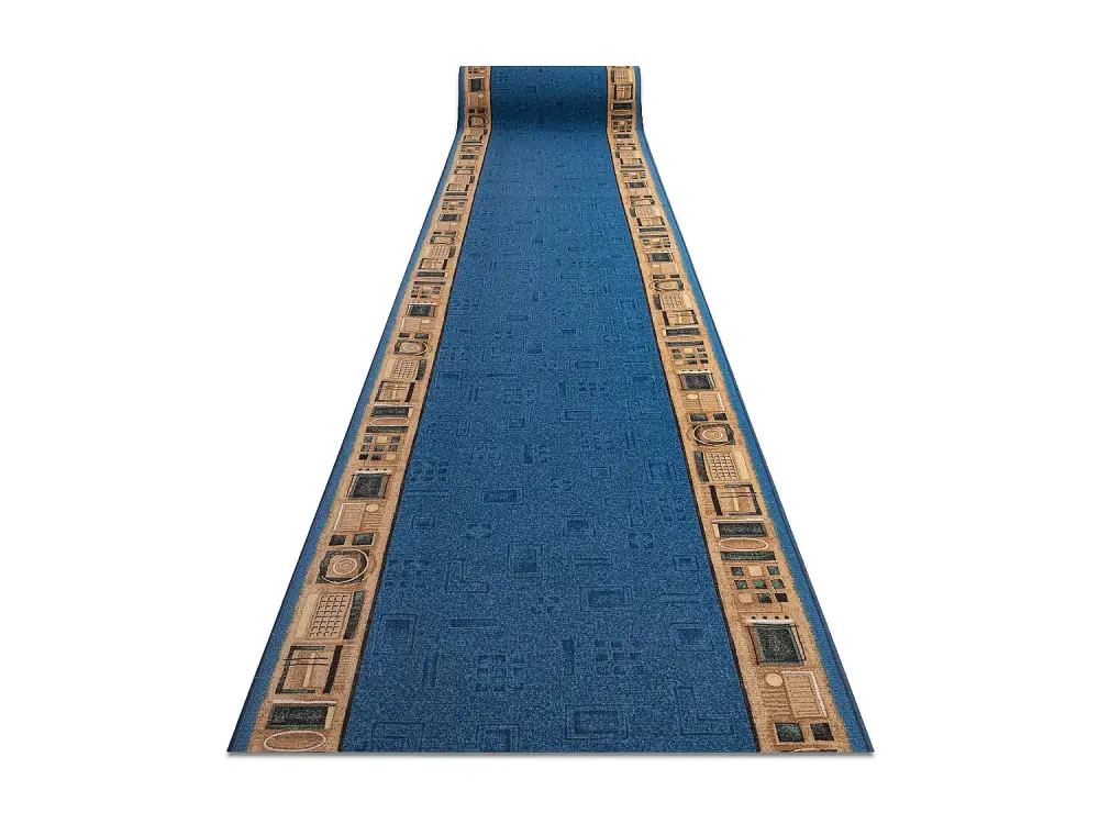 Alfombra de pasillo con refuerzo de goma JENA azul 67cm 67x190 cm
