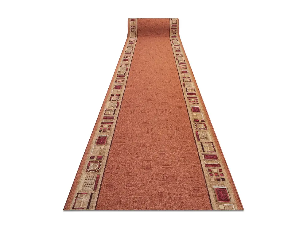 Alfombra de pasillo con refuerzo de goma JENA color cobre 120cm 120x980 cm