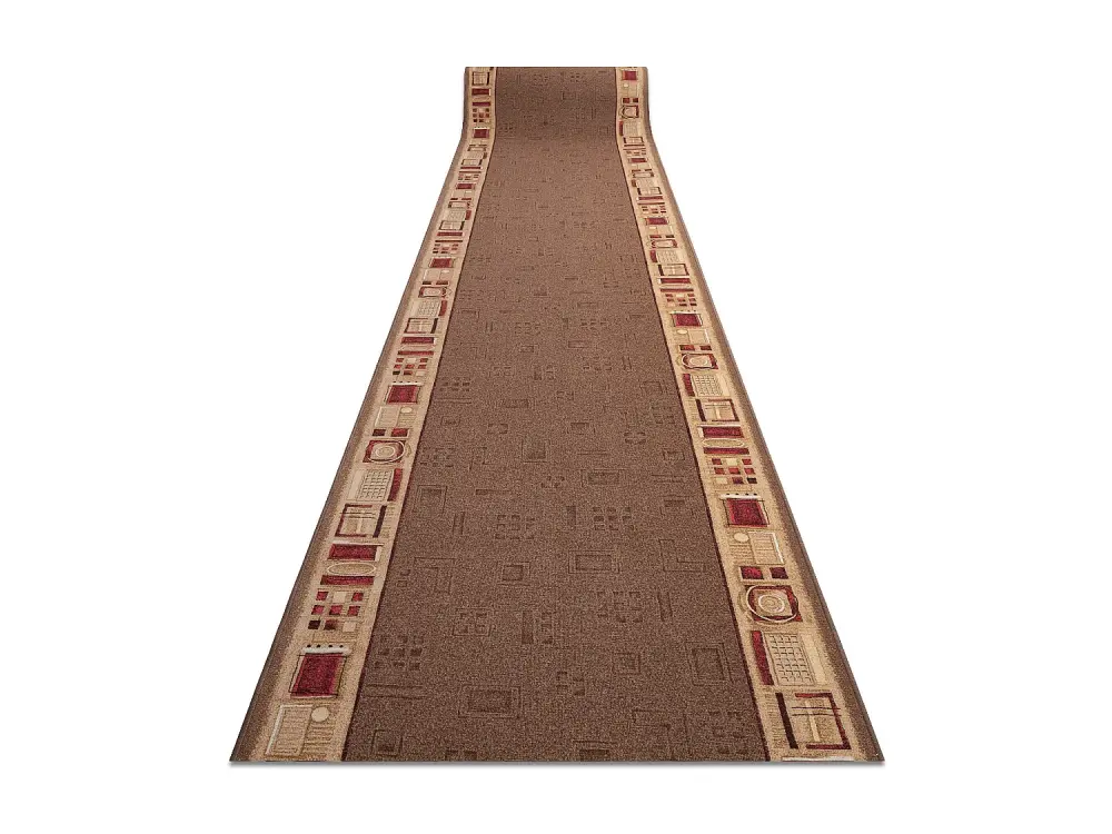 Alfombra de pasillo con refuerzo de goma JENA marrón 100cm 100x1100 cm