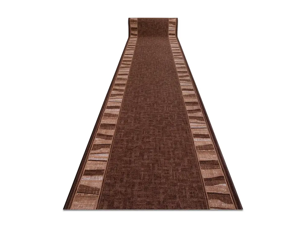 Alfombra de pasillo con refuerzo de goma LINEA marrón 100cm 100x750 cm