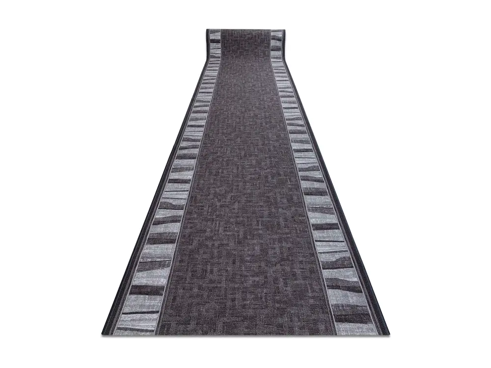 Alfombra de pasillo con refuerzo de goma LINEA gris 100cm 100x1400 cm