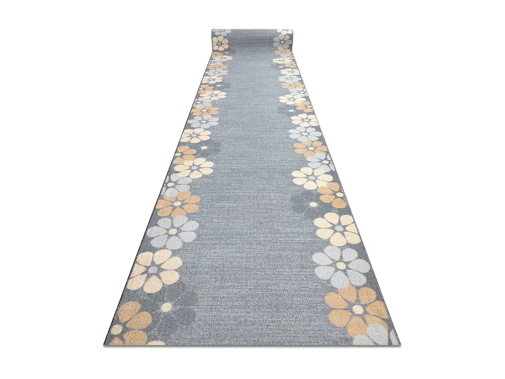 Alfombra de pasillo con refuerzo de goma MARGARETKA flor, gris 120 cm 120x140 cm