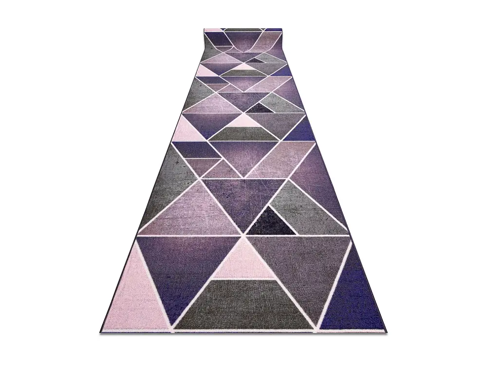 Alfombra de pasillo con refuerzo de goma TRIANGULOS violet 110 cm 110x190 cm