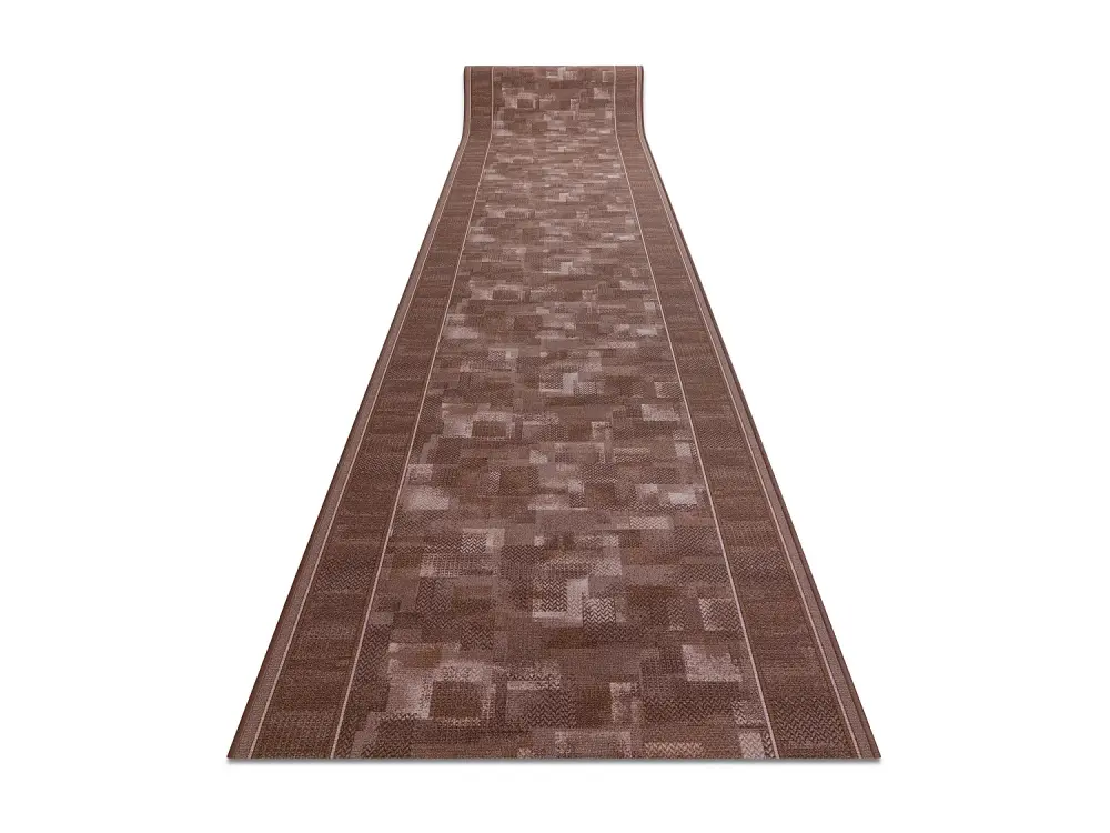 Alfombra de pasillo con refuerzo de goma TRIBE marrón 100cm 100x210 cm
