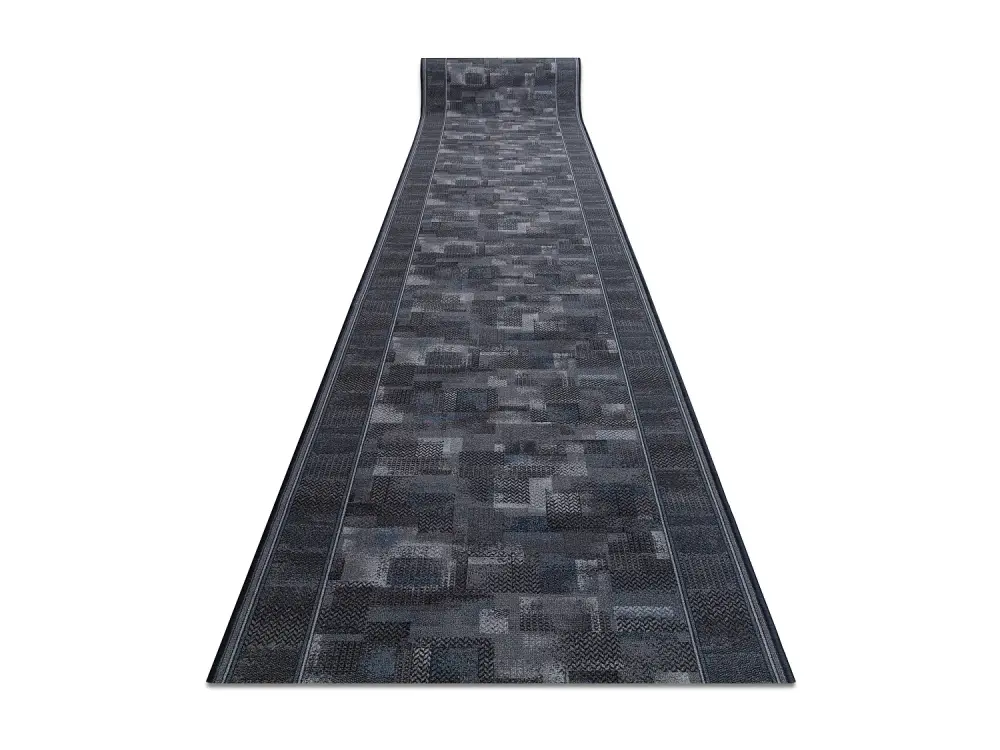 Alfombra de pasillo con refuerzo de goma TRIBE antracita 100cm 100x550 cm