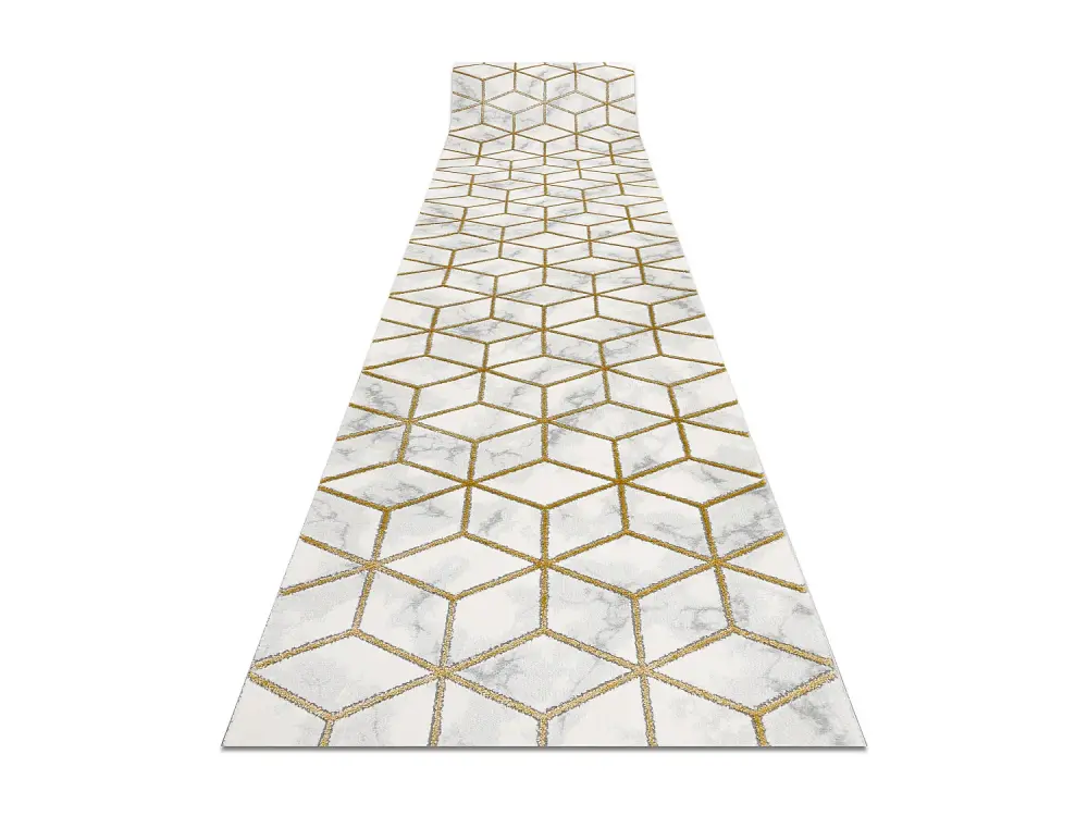 Alfombra de pasillo EMERALD exclusivo 1014 glamour, elegante cubo crem 100x190 cm