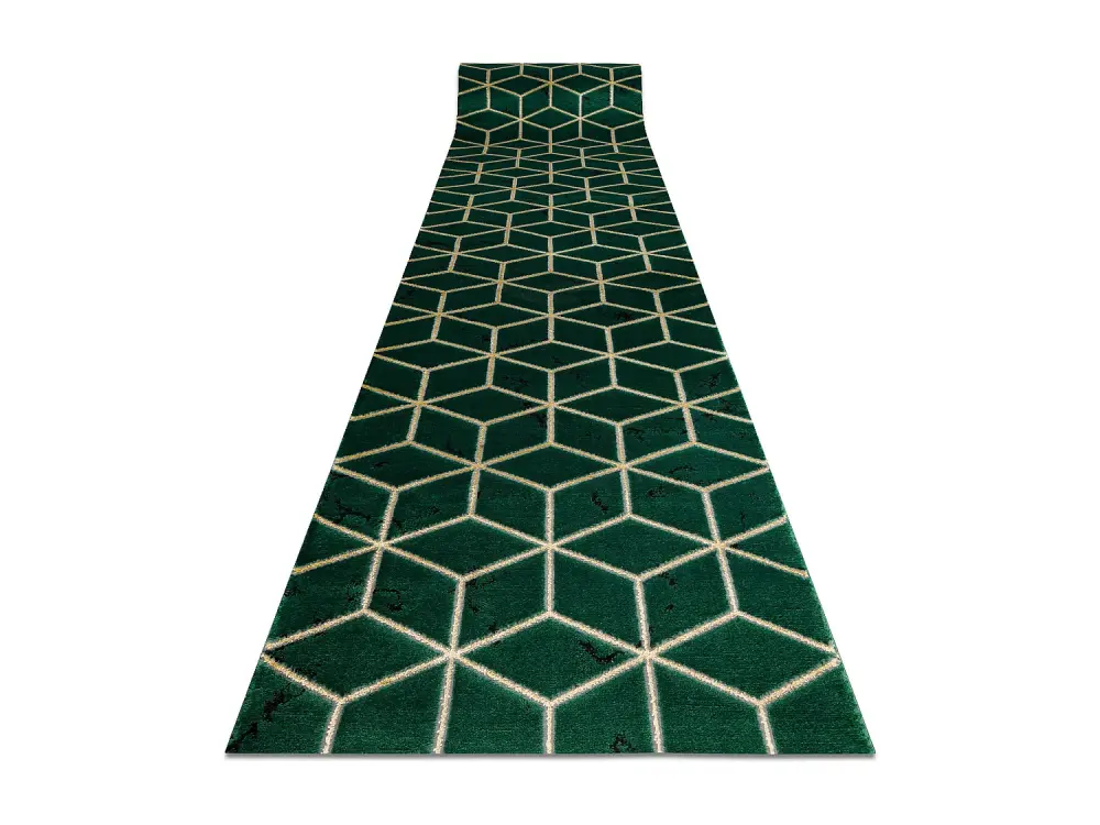 Alfombra de pasillo EMERALD exclusivo 1014 glamour, elegante cubo bote 80x330 cm