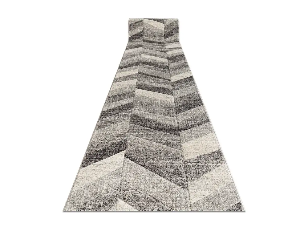 Alfombra de pasillo FEEL 5673/16811 Diseño Espiga gris/antracita/crem 120x370 cm