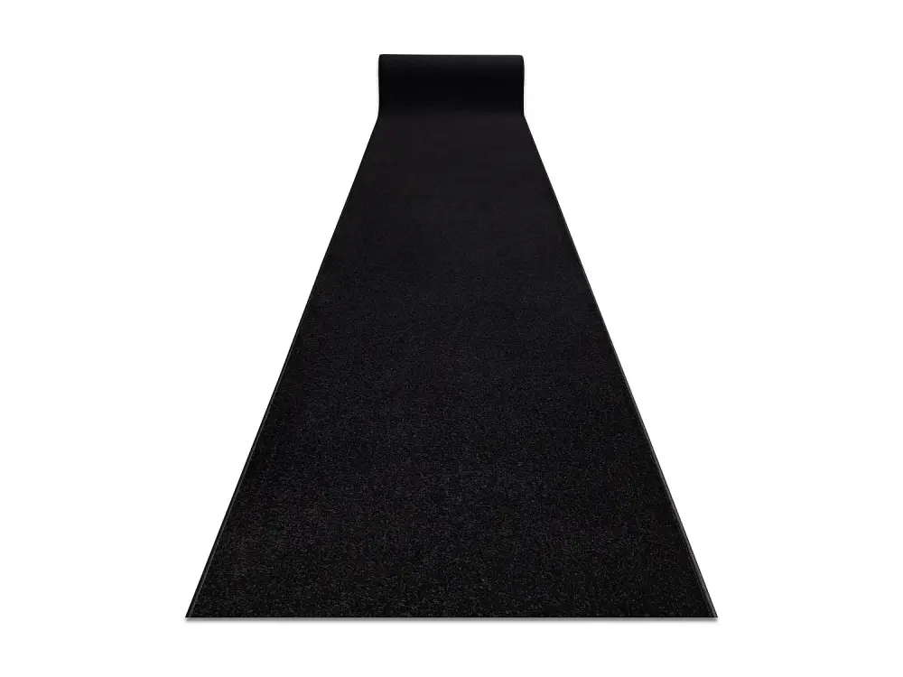 Alfombra de pasillo KARMEL llanura, un color negro 70 cm 70x240 cm
