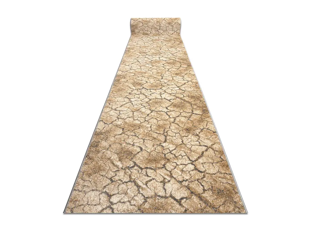 Alfombra de pasillo KARMEL Terra suelo agrietado - caramelo gris 70 cm 70x300 cm
