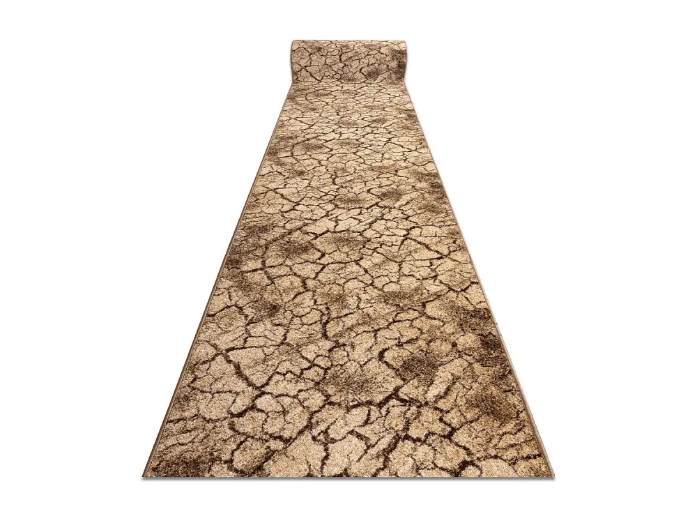Alfombra de pasillo KARMEL Terra suelo agrietado - tuerca 100cm 100x800 cm