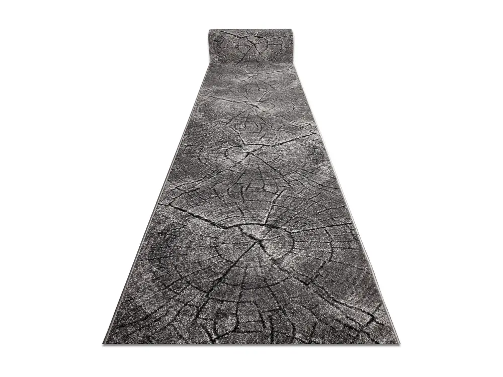 Alfombra de pasillo SILVER Tronko Árbol Madera - gris 120cm 120x280 cm
