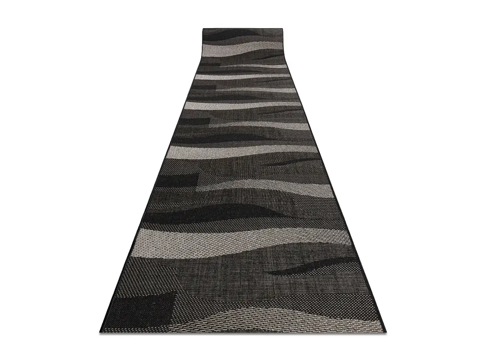 Alfombra de pasillo SIZAL FLOORLUX modelo 20212 negro/plateado 70x100 cm
