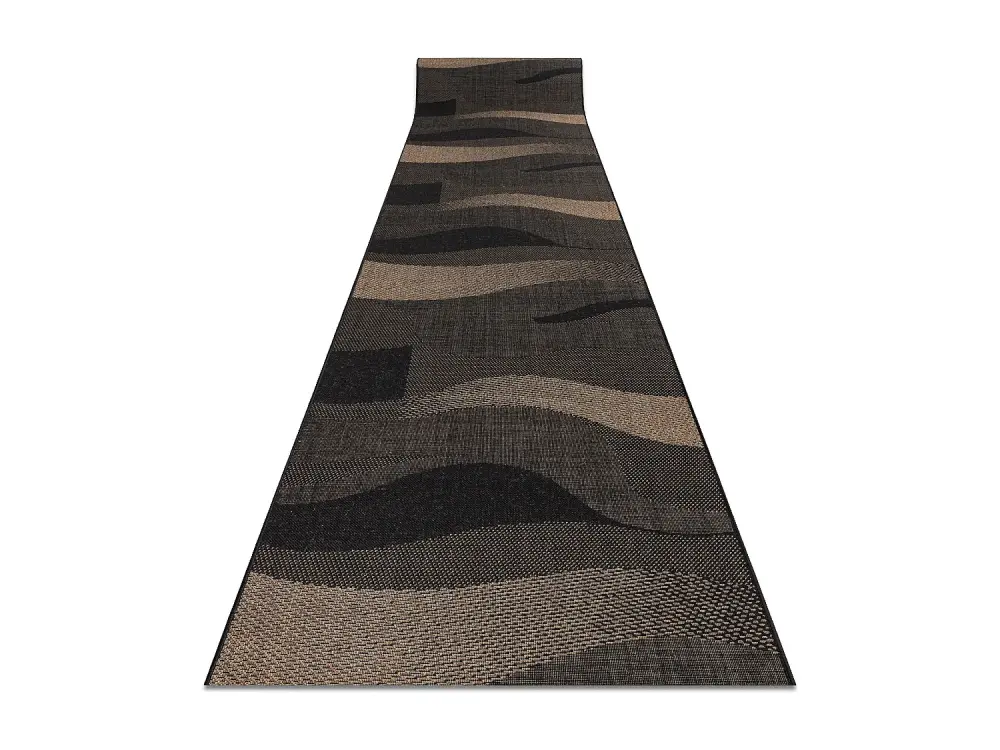Alfombra de pasillo SIZAL FLOORLUX modelo 20212 negro/ color café 70x160 cm
