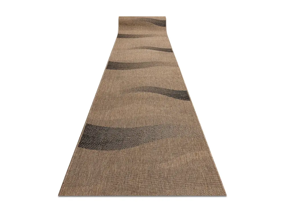 Alfombra de pasillo SIZAL FLOORLUX modelo 20212 color café/negro 100x200 cm