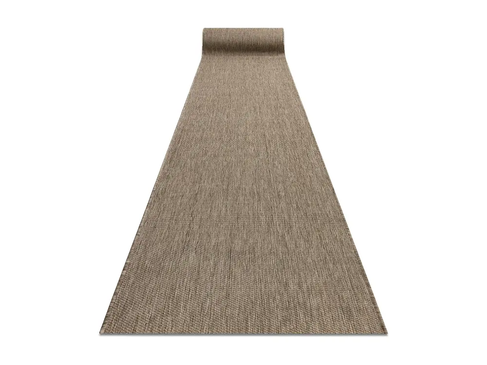 Alfombra de pasillo SIZAL FLOORLUX modelo 20433 gris pardo Liso 120x370 cm