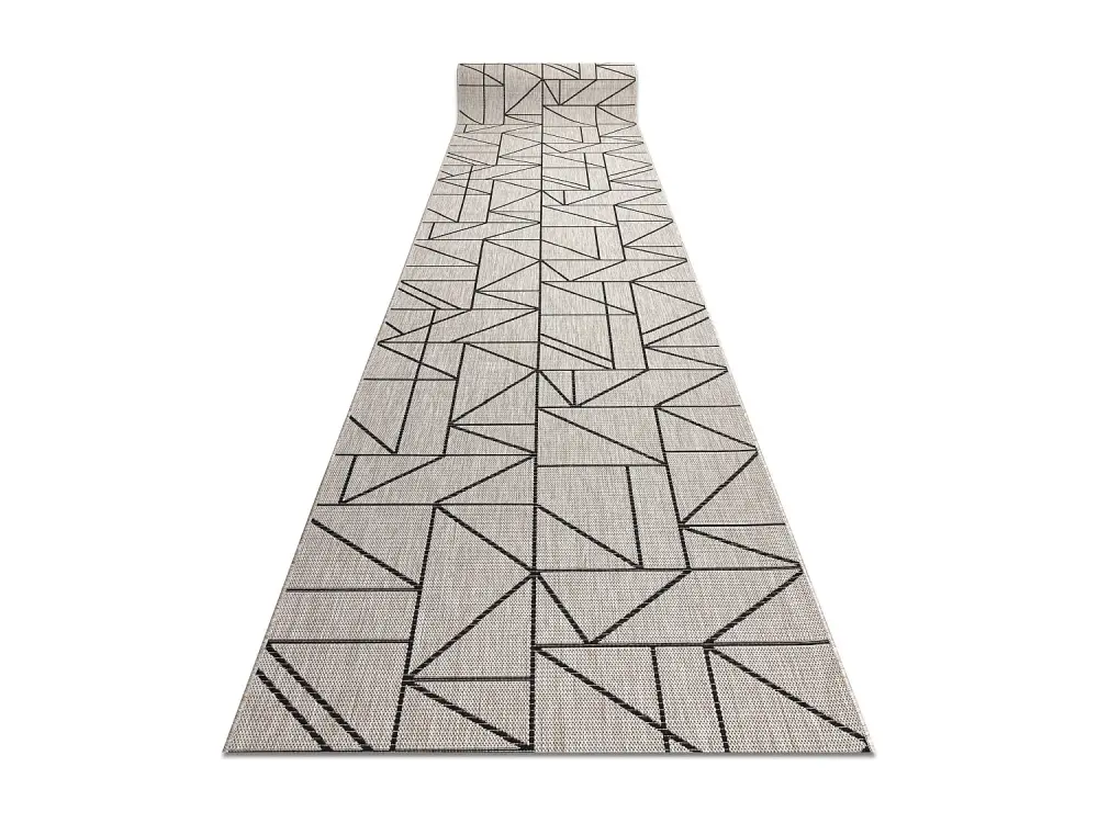 Alfombra de pasillo SIZAL FLOORLUX modelo 20605 Triángulos, Geométri 100x1150 cm