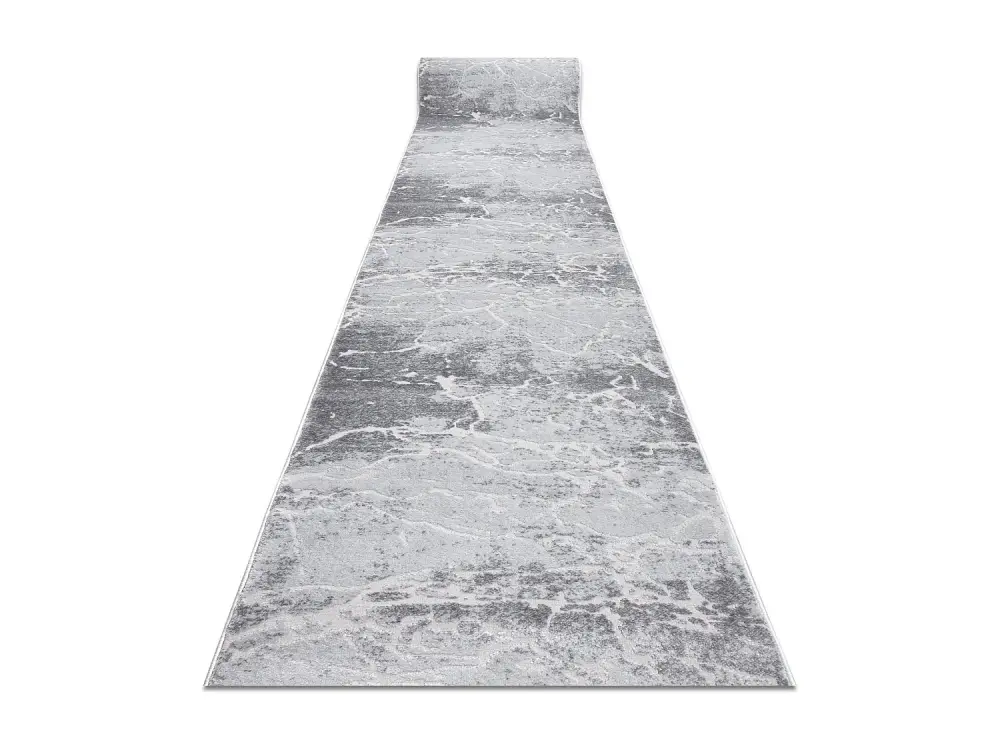 Alfombra de pasillo Structural MEFE 6182 dos niveles de vellón gris 100x550 cm